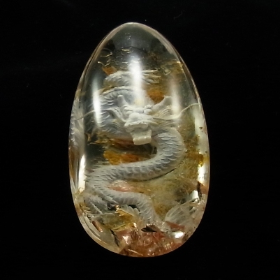 画像1: 天然水晶（龍の彫り）