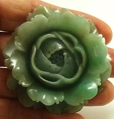 画像: 翡翠ペンダントトップ（花