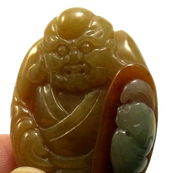 画像: 翡翠ペンダントトップ（福寿羅漢）
