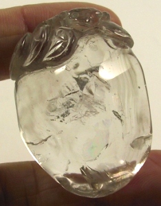 画像: 天然水晶彫刻ペンダントトップ（水入り）